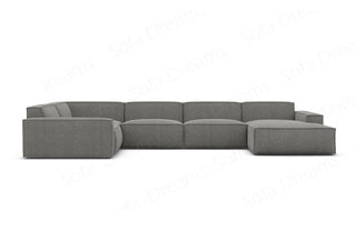 Wohnlandschaft Formenta U-Form aus Stoff Dunkelgrau