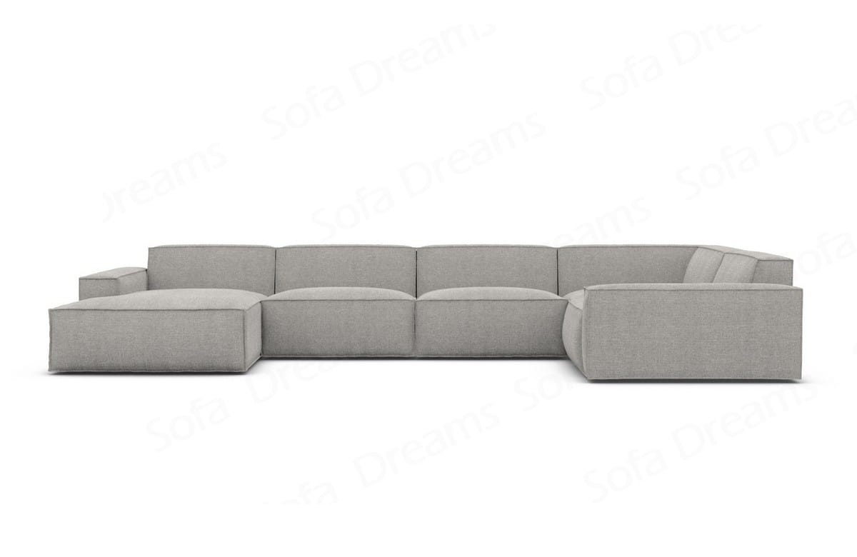 Wohnlandschaft Formenta U-Form aus Stoff hellgrau