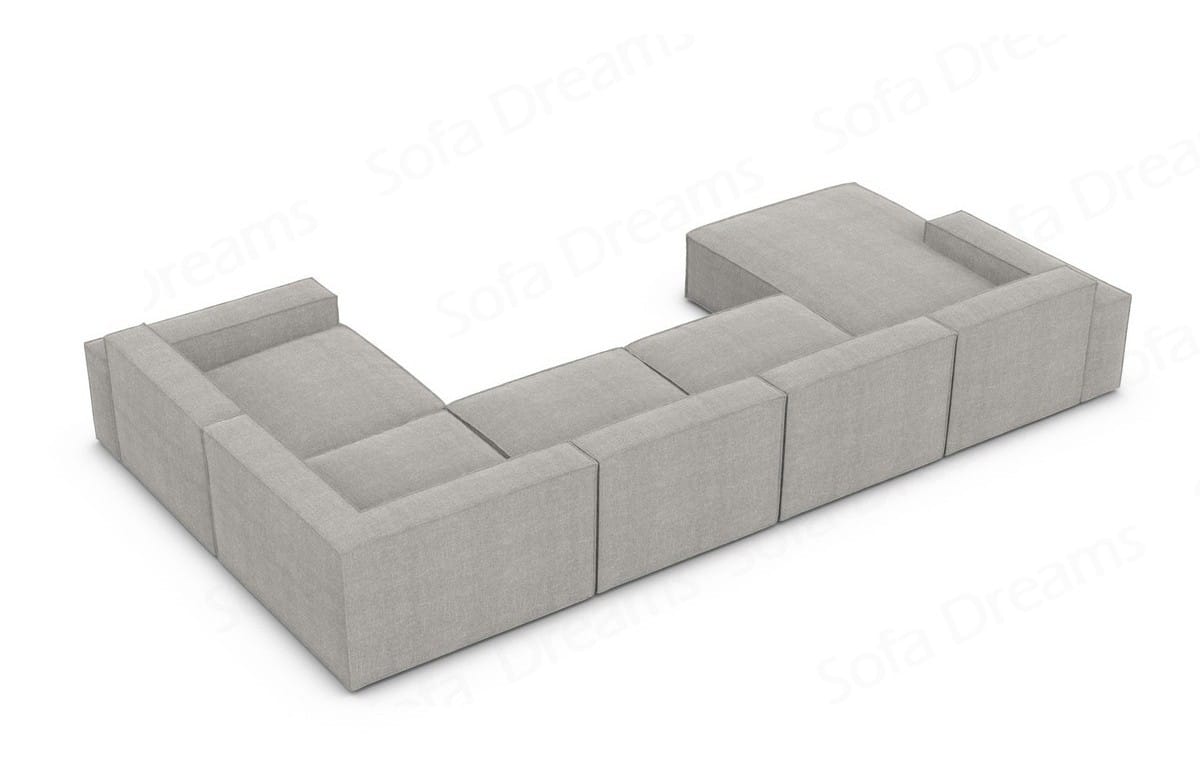 Wohnlandschaft Formenta U-Form aus Stoff hellgrau