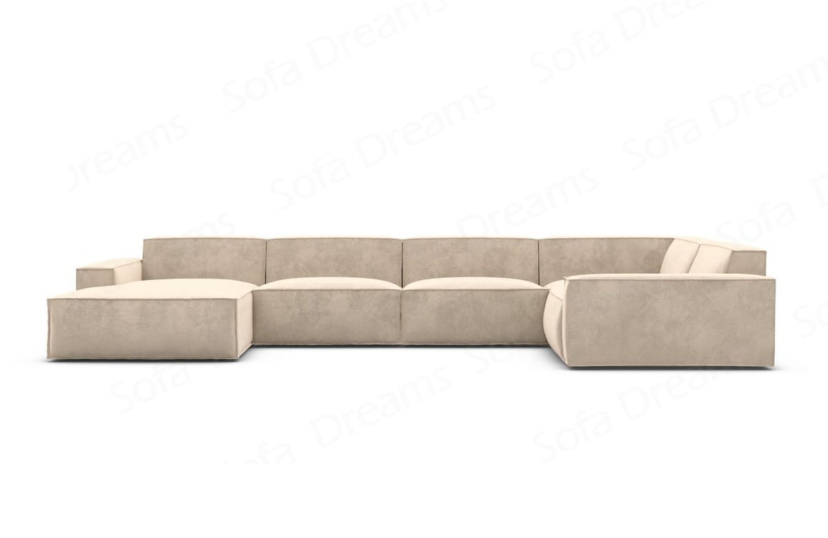 Wohnlandschaft Formenta U-Form aus Stoff beige