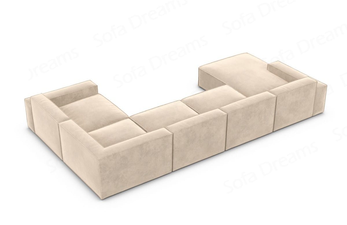 Wohnlandschaft Formenta U-Form aus Stoff beige