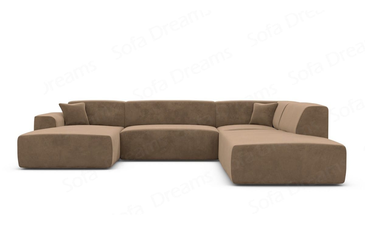 Couchlandschaft Mallorca Lounge U-Form in Stoff Braun