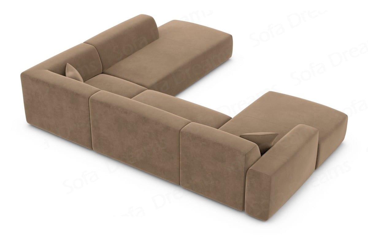 Couchlandschaft Mallorca Lounge U-Form in Stoff Braun