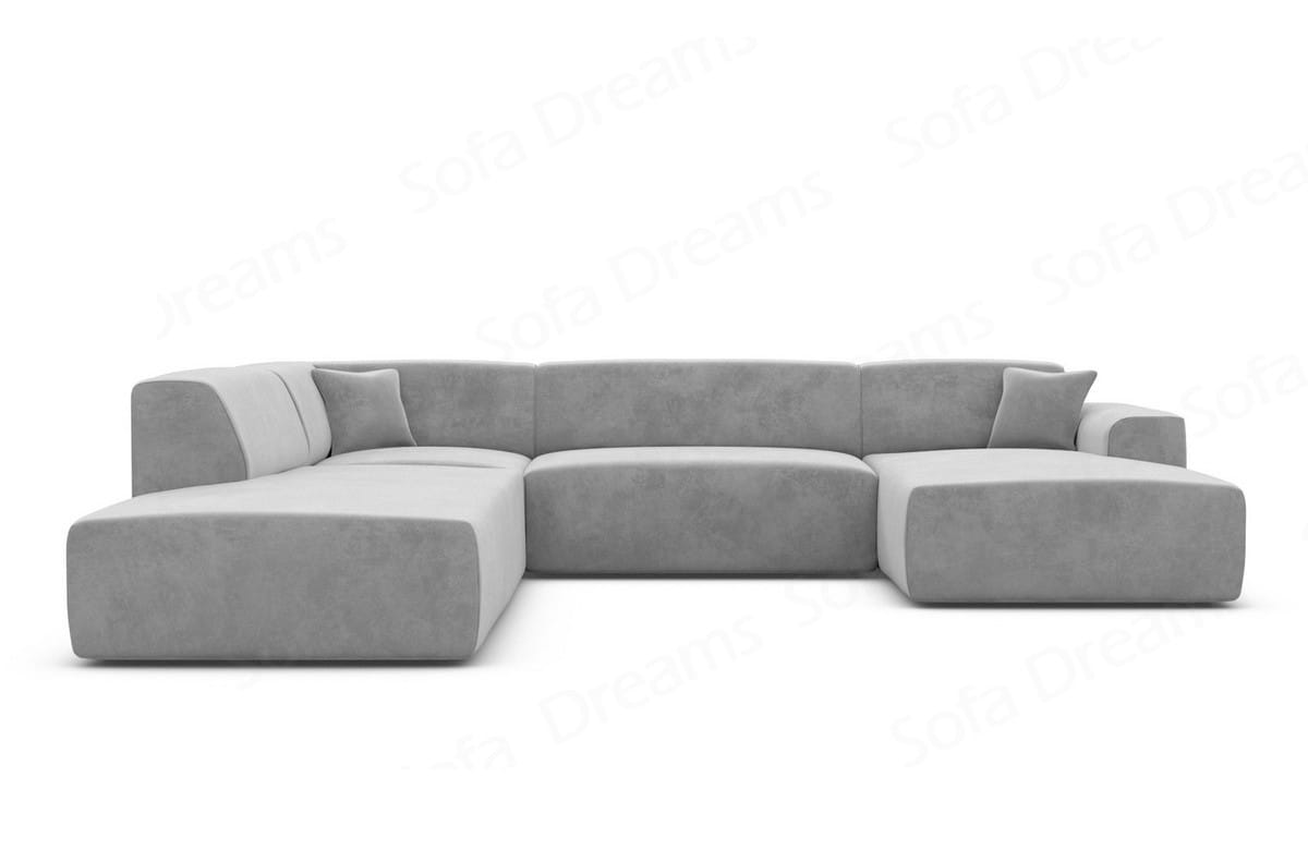 Couchlandschaft Mallorca Lounge U-Form in Stoff Hellgrau