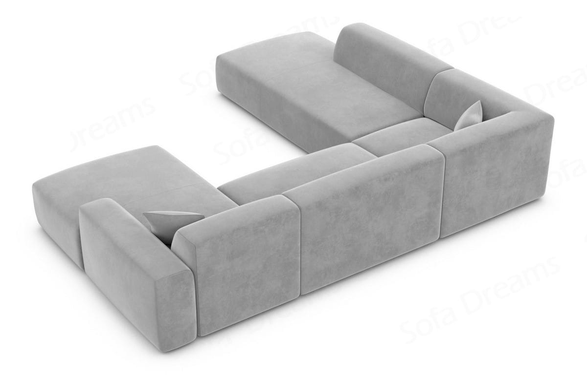Couchlandschaft Mallorca Lounge U-Form in Stoff Hellgrau