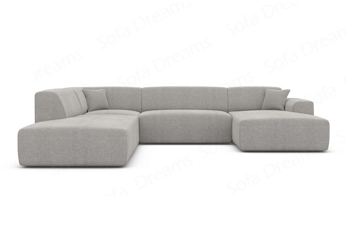 Couchlandschaft Mallorca Lounge U-Form in Stoff hellgrau
