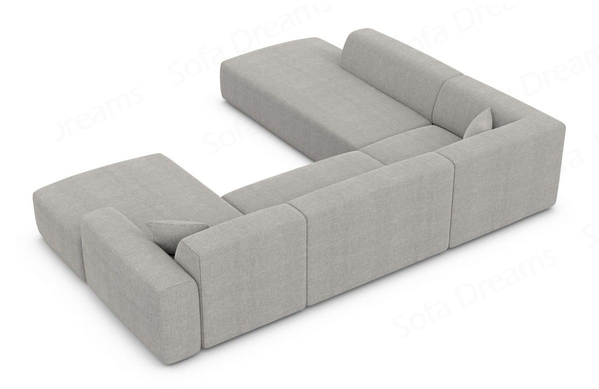 Couchlandschaft Mallorca Lounge U-Form in Stoff hellgrau
