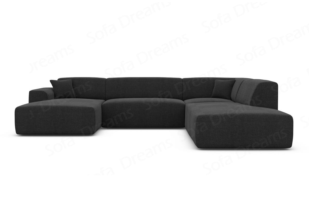 Couchlandschaft Mallorca Lounge U-Form in Stoff Schwarz