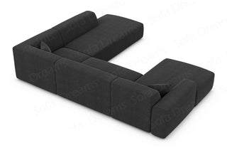 Couchlandschaft Mallorca Lounge U-Form in Stoff Schwarz