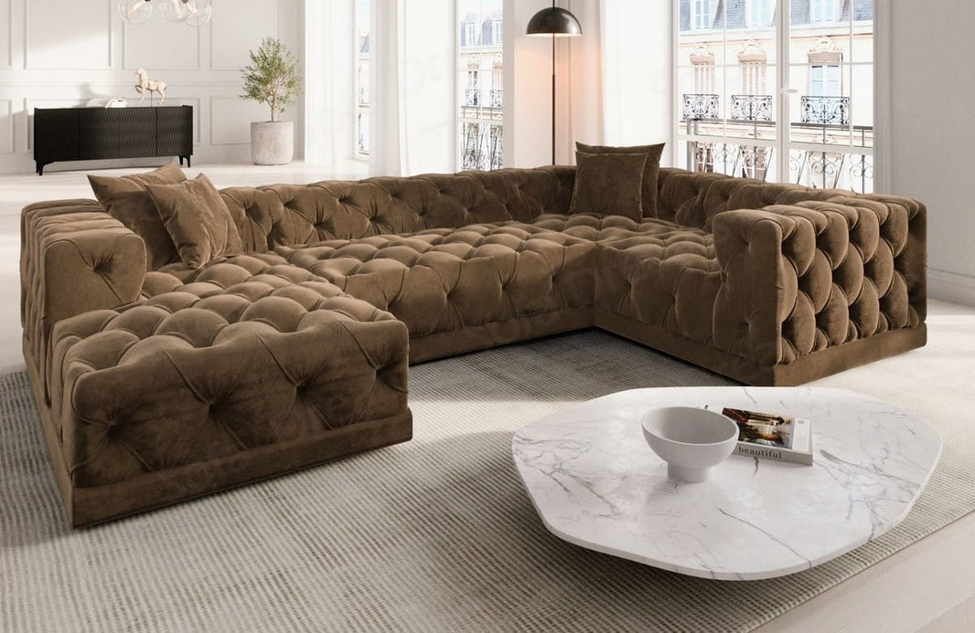 Wohnlandschaft Palma U-Form aus Stoff
