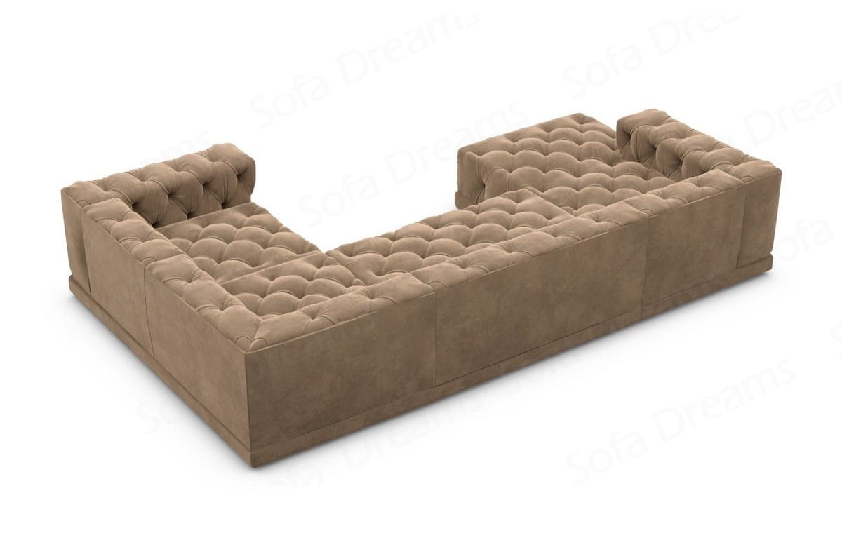 Wohnlandschaft Palma U-Form aus Stoff Braun