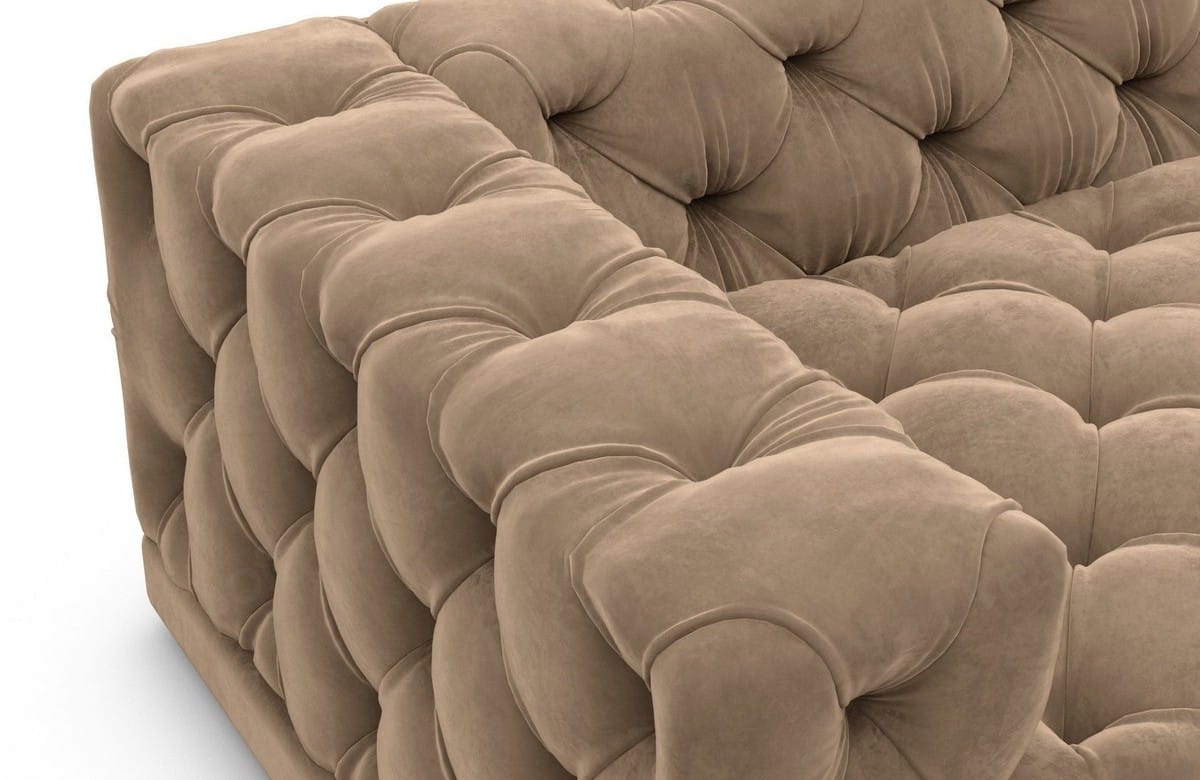 Wohnlandschaft Palma U-Form aus Stoff Braun