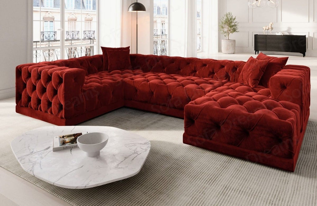 Wohnlandschaft Palma U-Form aus Stoff