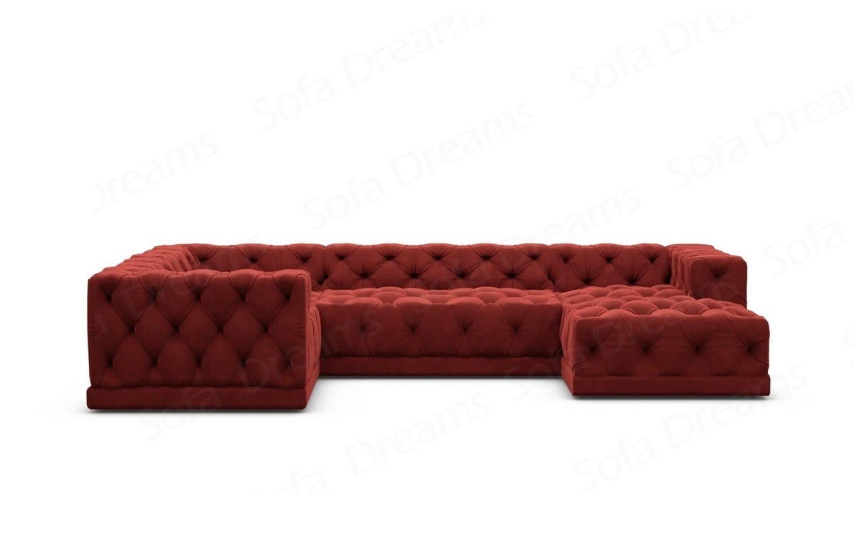 Wohnlandschaft Palma U-Form aus Stoff Rot