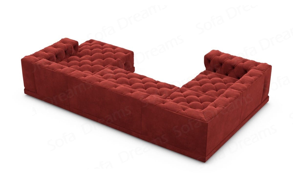 Wohnlandschaft Palma U-Form aus Stoff Rot