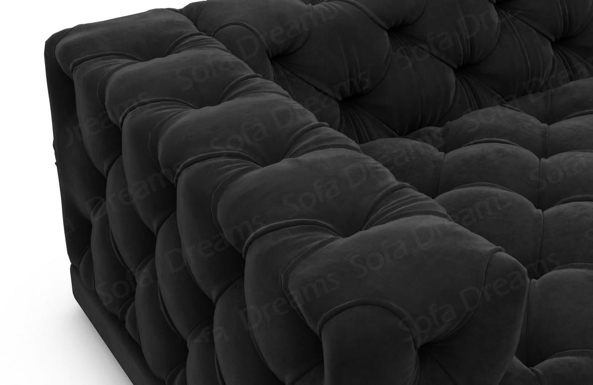 Wohnlandschaft Palma U-Form aus Stoff Schwarz