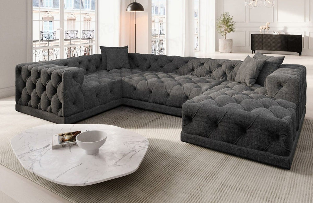 Wohnlandschaft Palma U-Form aus Stoff