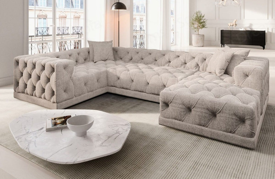 Wohnlandschaft Palma U-Form aus Stoff