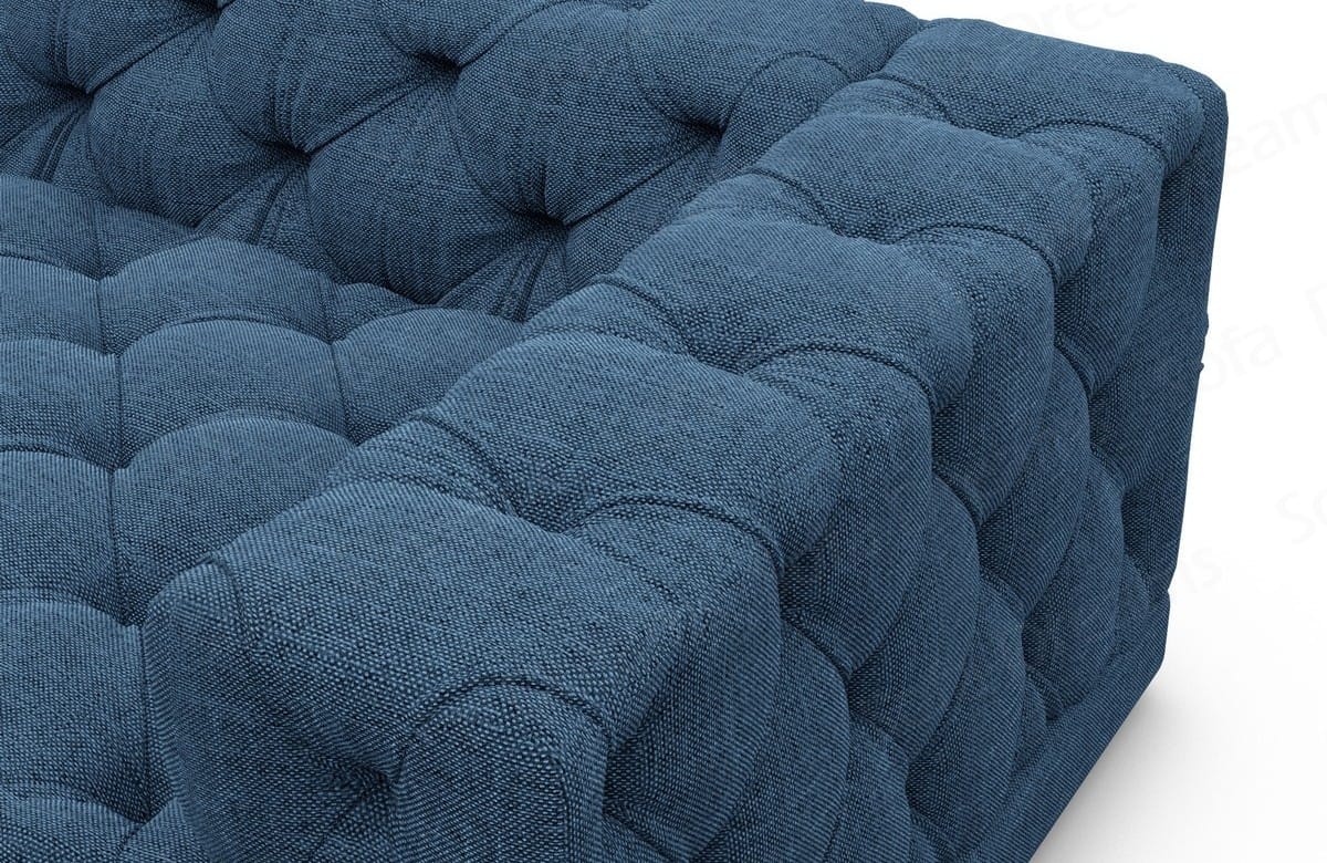 Wohnlandschaft Palma U-Form aus Stoff Blau