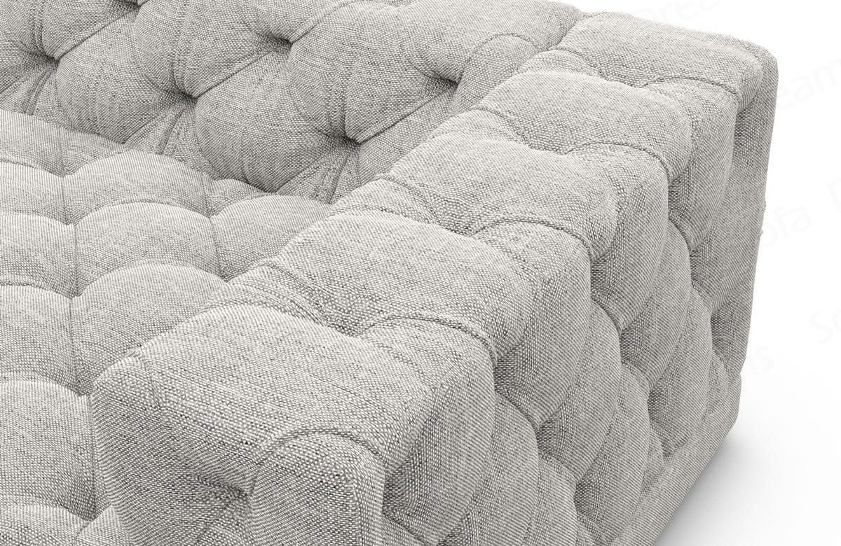Wohnlandschaft Palma U-Form aus Stoff Hellgrau