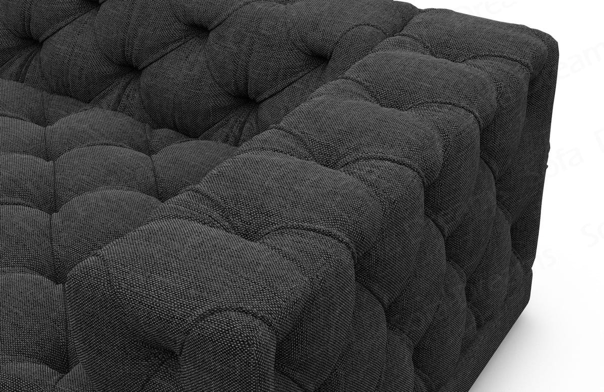 Wohnlandschaft Palma U-Form aus Stoff schwarz