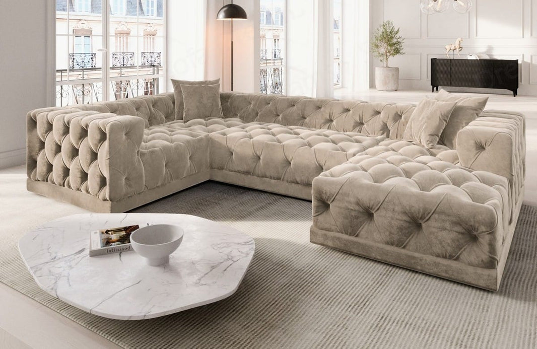 Wohnlandschaft Palma U-Form aus Stoff