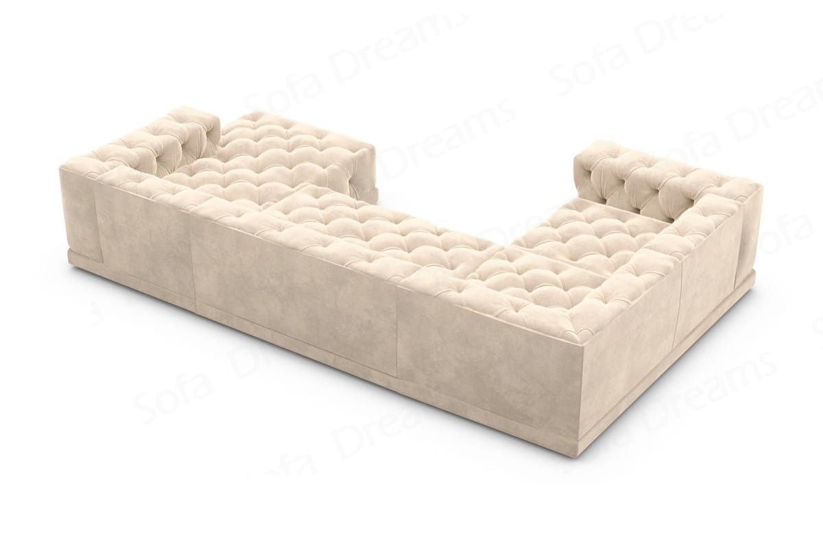 Wohnlandschaft Palma U-Form aus Stoff Beige