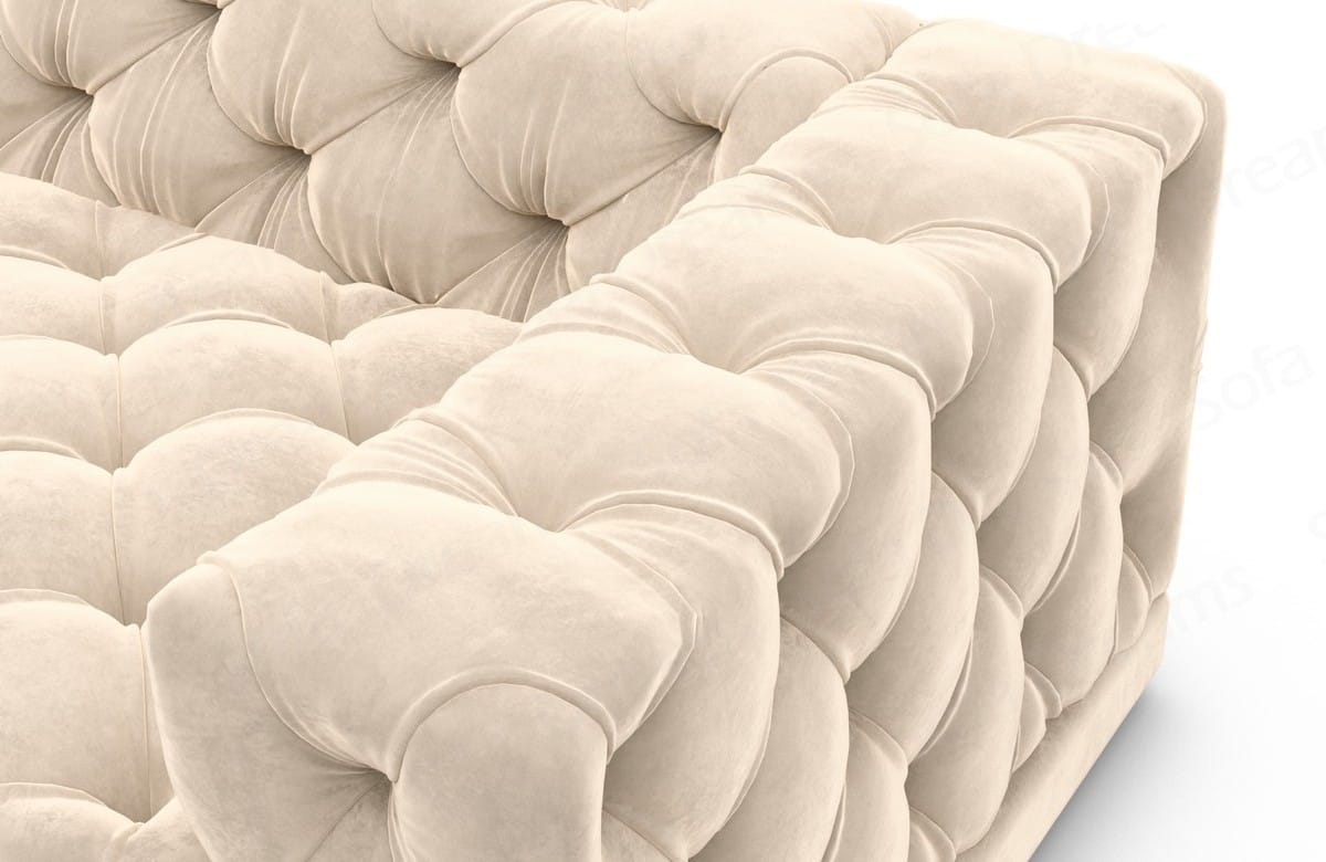 Wohnlandschaft Palma U-Form aus Stoff Beige
