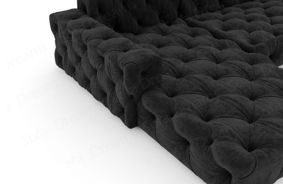 Polster Wohnlandschaft Menorca U-Form Schwarz