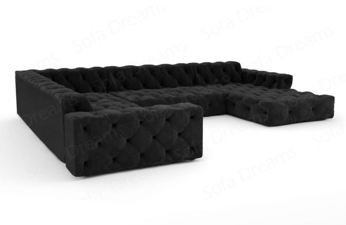 Polster Wohnlandschaft Menorca U-Form Schwarz
