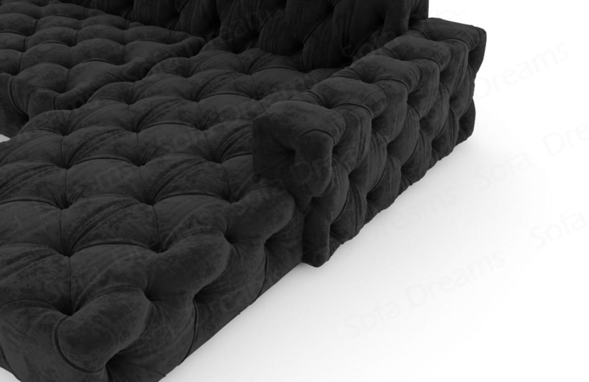 Polster Wohnlandschaft Menorca U-Form Schwarz