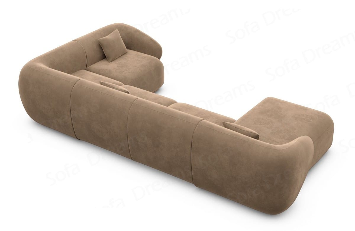 Couchlandschaft Marbella U-Form in Stoff Braun