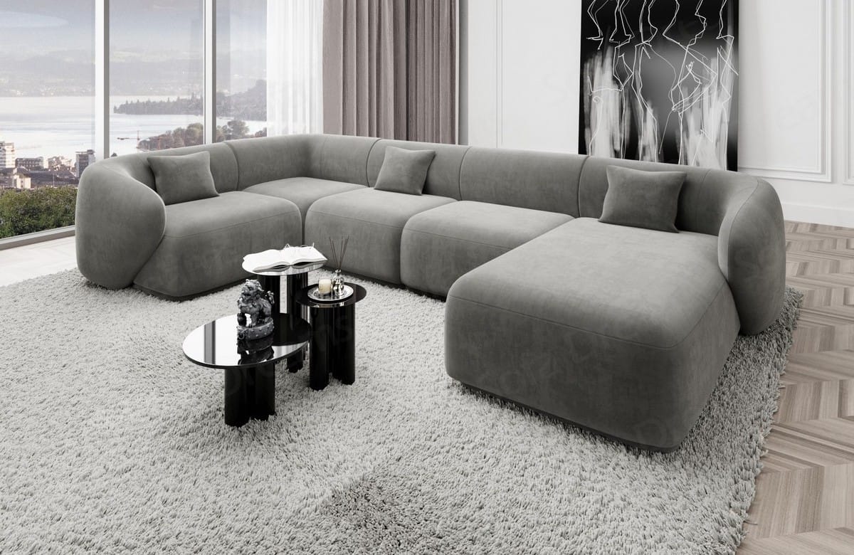 Wohnlandschaft Marbella U-Form Dunkelgrau
