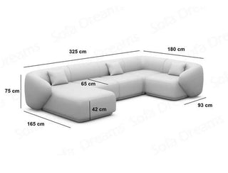 Couchlandschaft Marbella U-Form in Stoff Rot