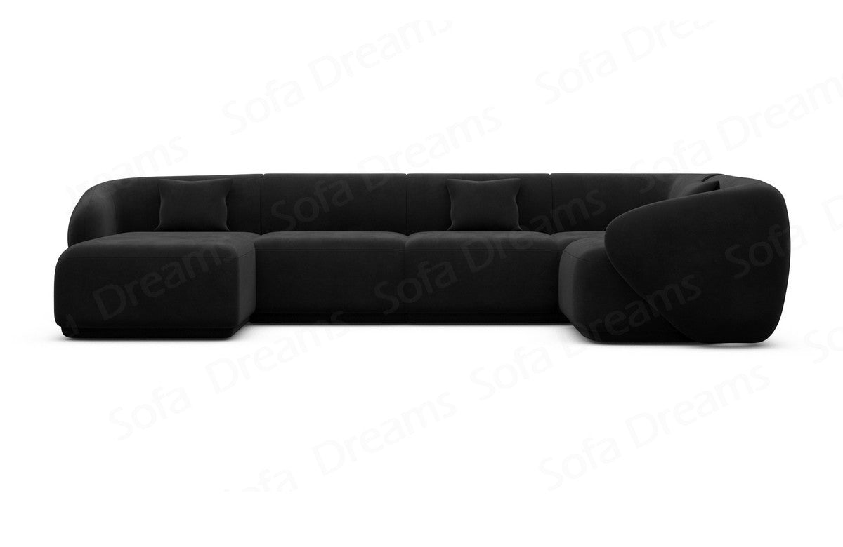 Wohnlandschaft Marbella U-Form Schwarz