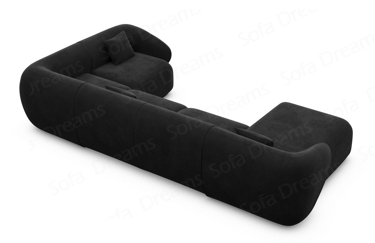 Wohnlandschaft Marbella U-Form Schwarz