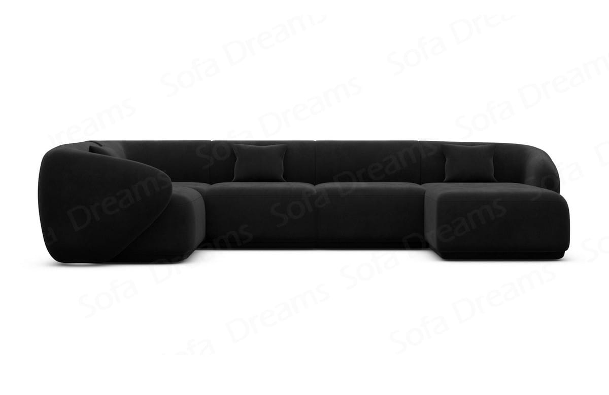 Couchlandschaft Marbella U Form in Stoff schwarz