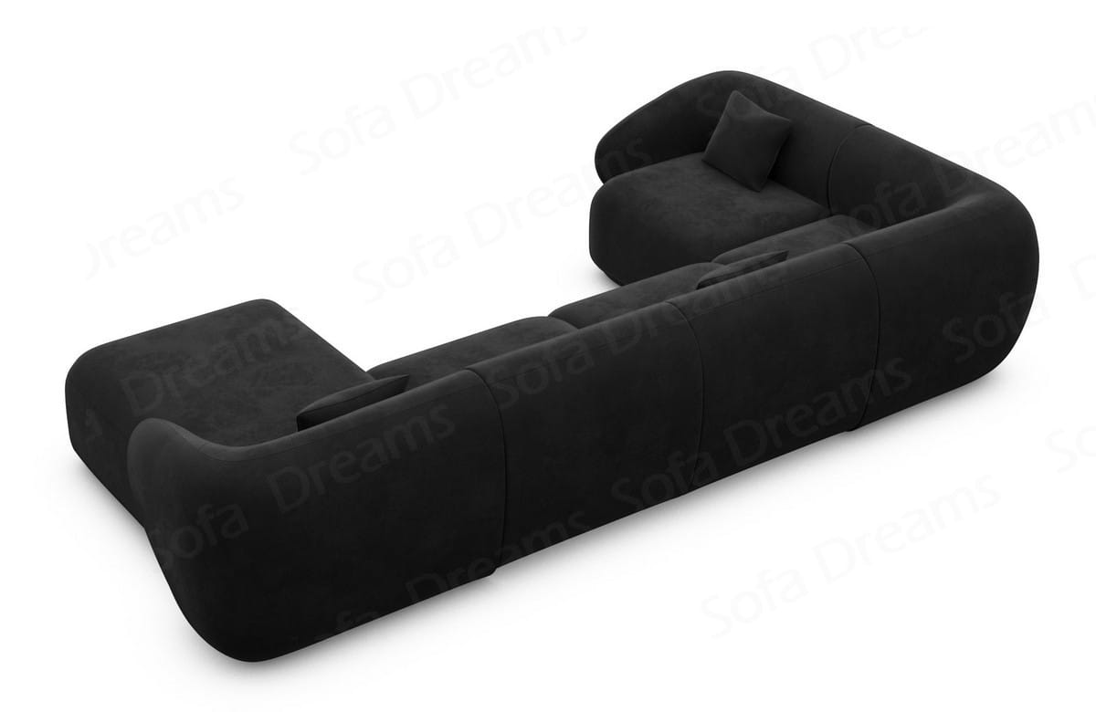 Couchlandschaft Marbella U Form in Stoff schwarz