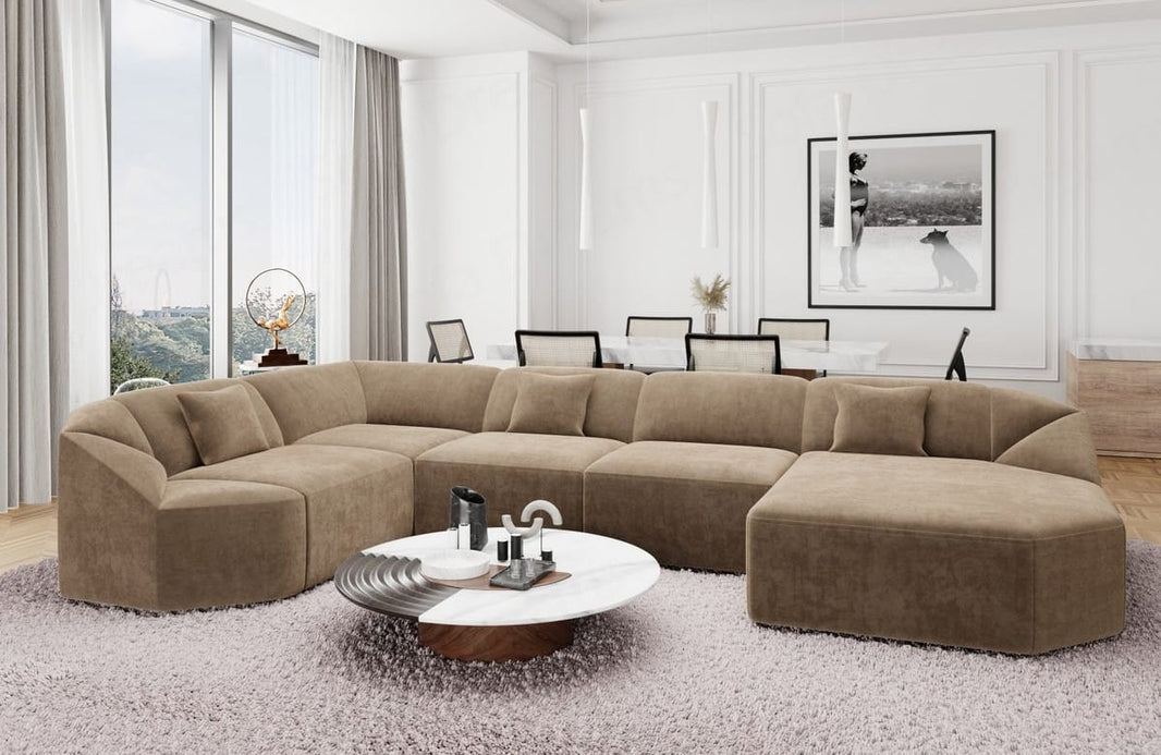 Wohnlandschaft Cabrera U-Form aus Stoff