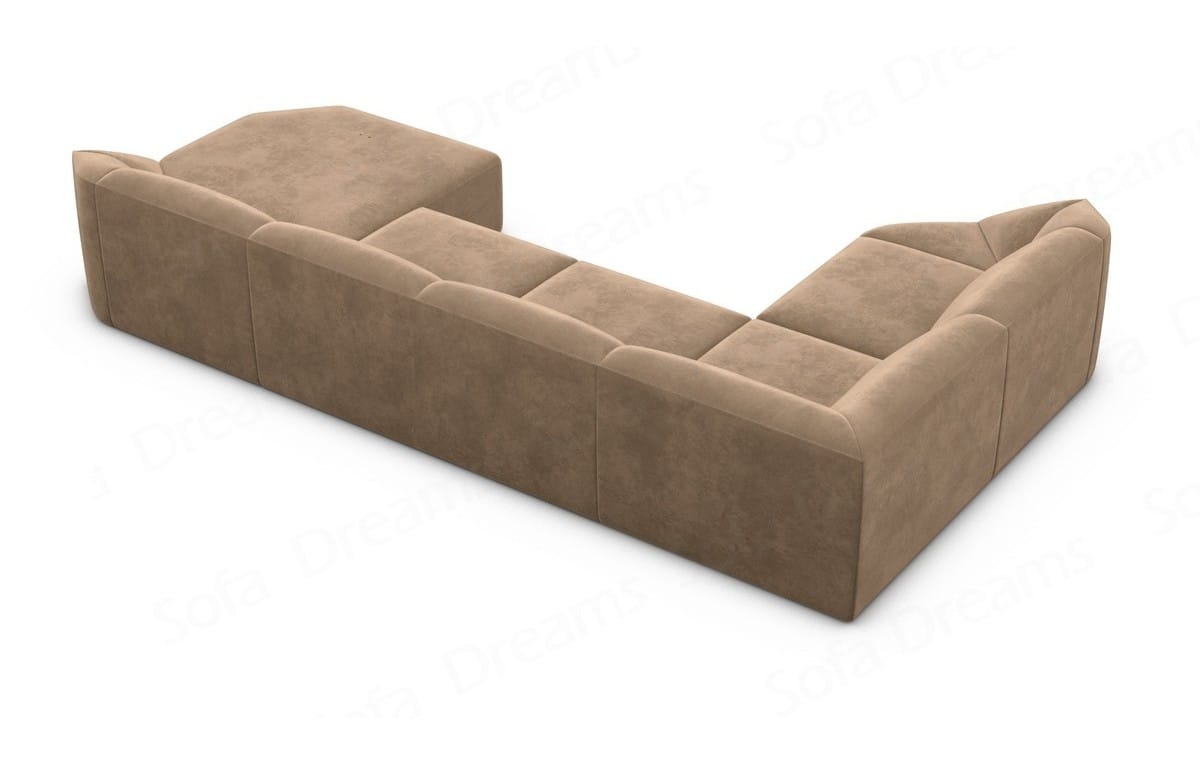 Wohnlandschaft Cabrera U-Form aus Stoff Braun