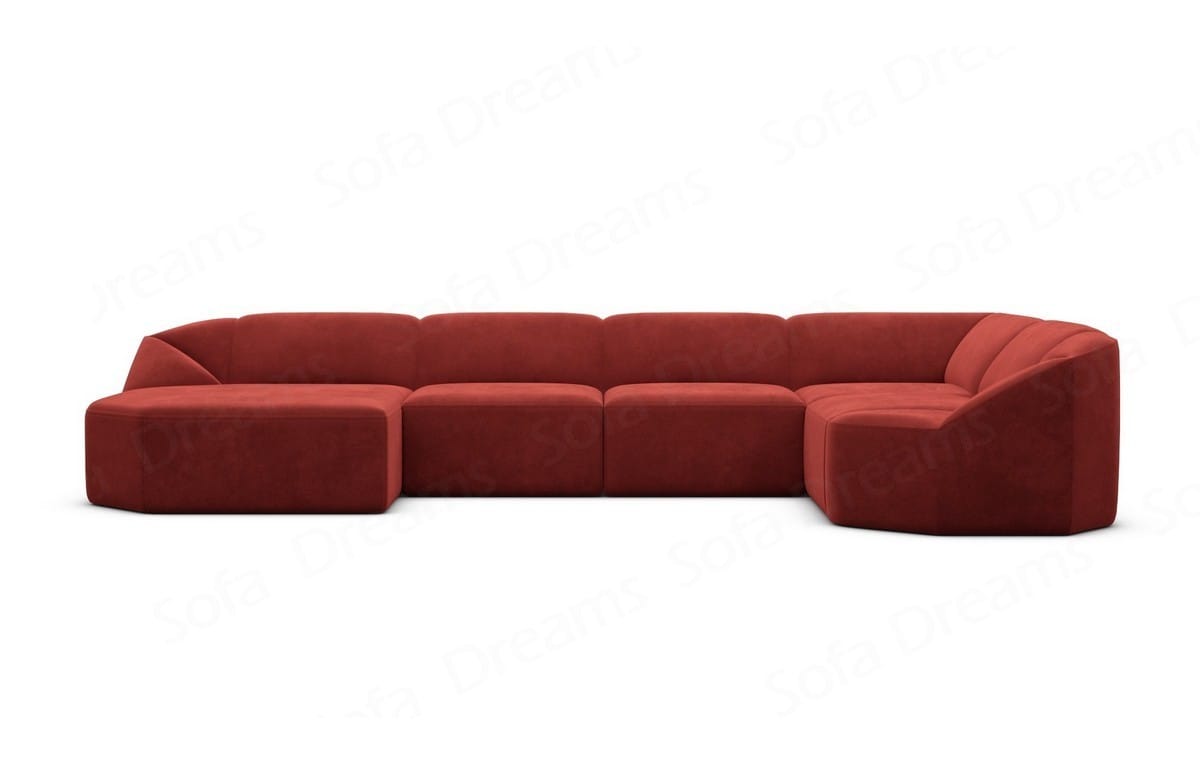 Wohnlandschaft Cabrera U-Form aus Stoff Rot