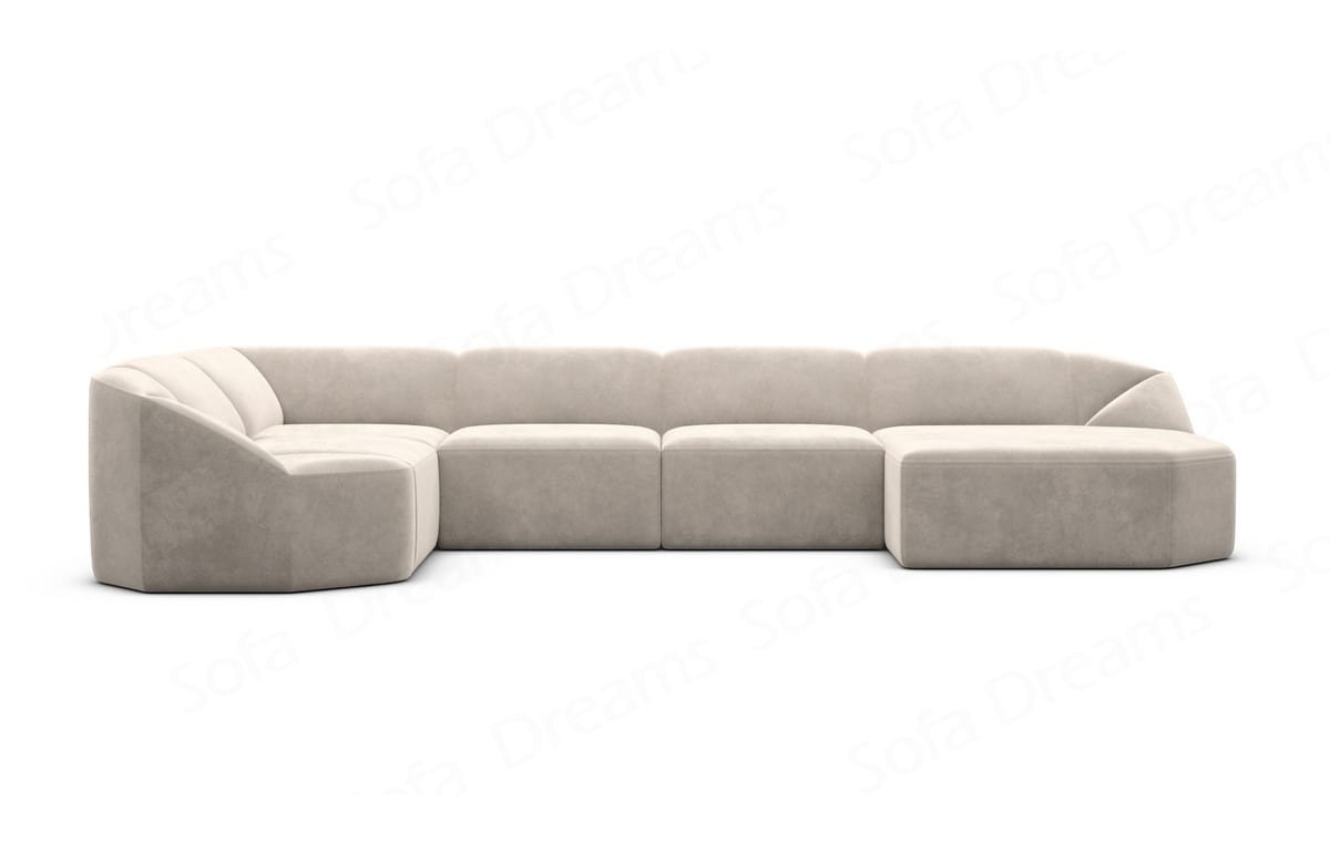 Wohnlandschaft Cabrera U-Form aus Stoff Sand
