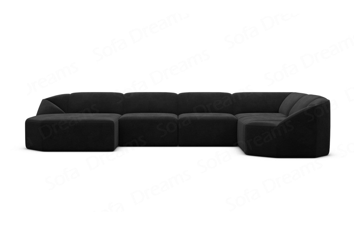 Wohnlandschaft Cabrera U-Form Schwarz