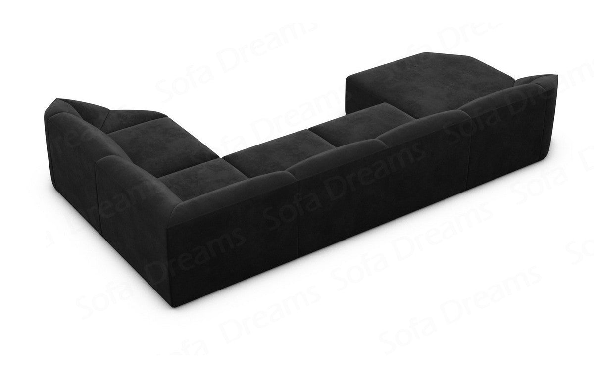 Wohnlandschaft Cabrera U-Form Schwarz