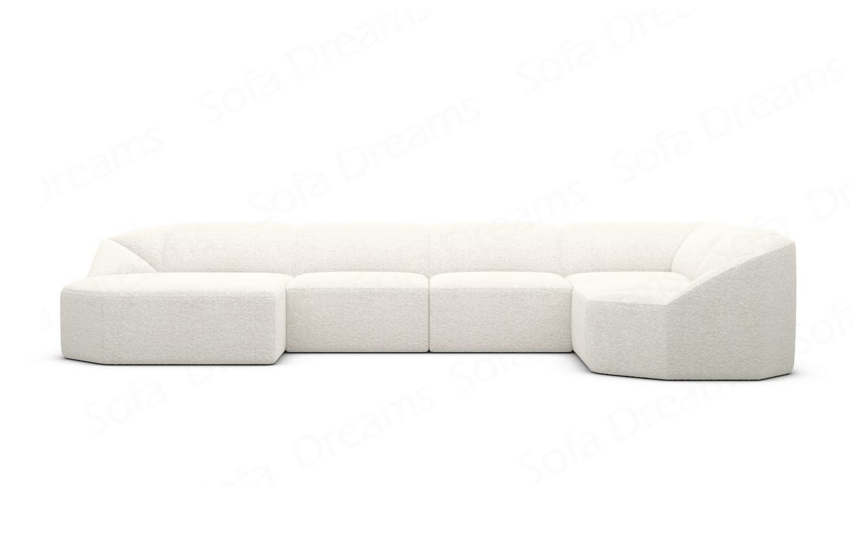 Wohnlandschaft Cabrera U-Form aus Stoff Weiß