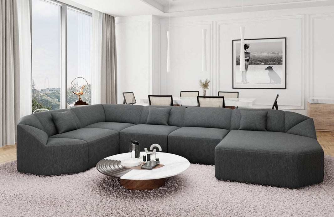 Wohnlandschaft Cabrera U-Form aus Stoff