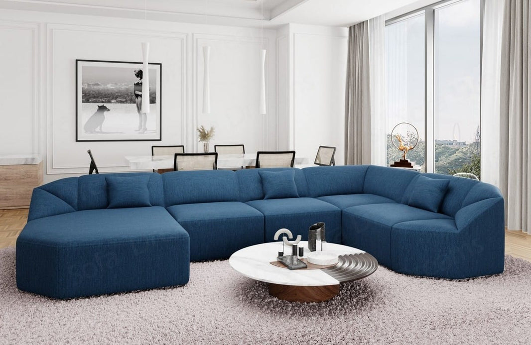 Wohnlandschaft Cabrera U-Form aus Stoff