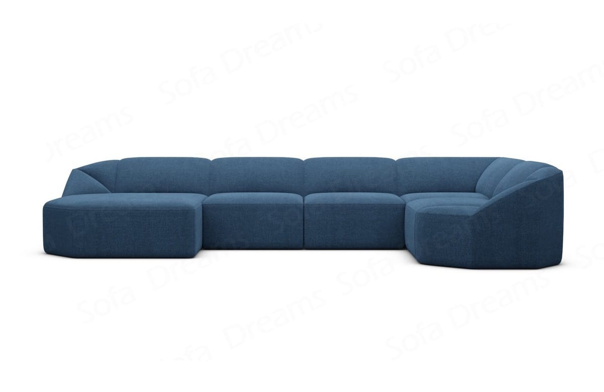 Wohnlandschaft Cabrera U-Form aus Stoff Blau