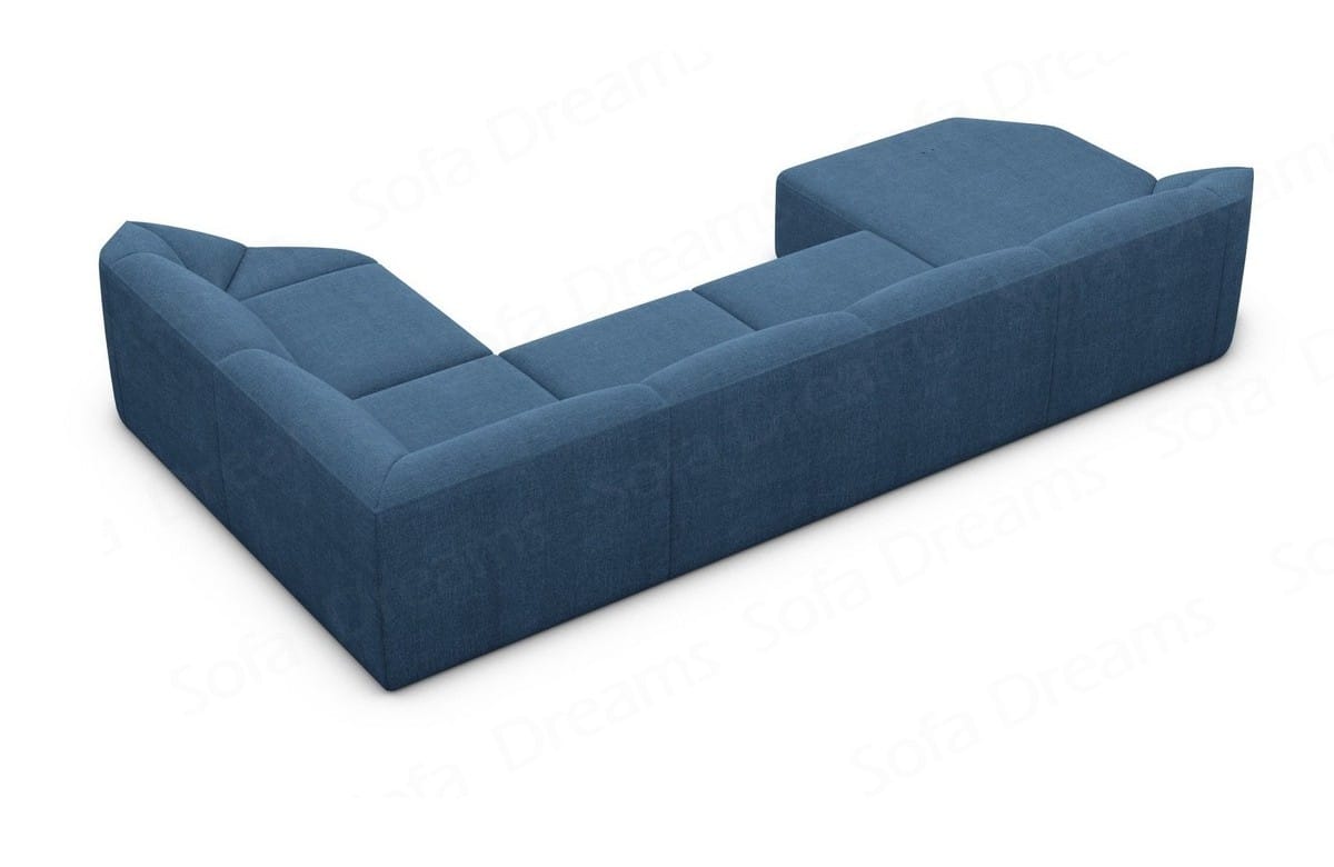 Wohnlandschaft Cabrera U-Form aus Stoff Blau