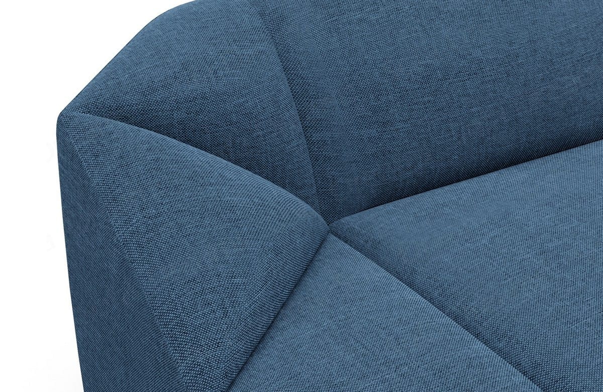 Wohnlandschaft Cabrera U-Form aus Stoff Blau